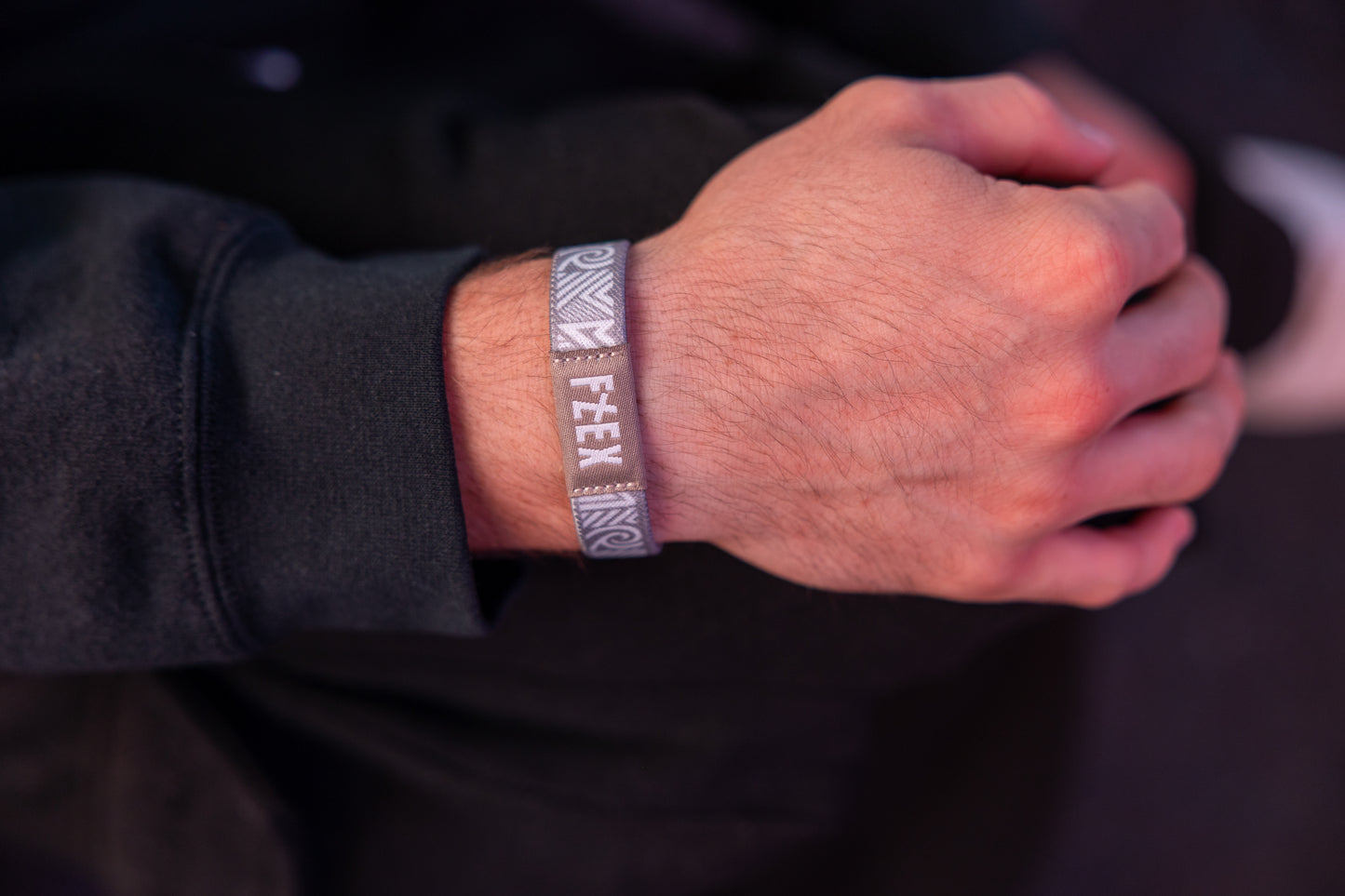GREY TRIBAL- REVERSIBLE NFC BRACELET